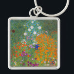 Gustav Klimt - Bloemtuin Sleutelhanger<br><div class="desc">Bloemtuin - Gustav Klimt in 1905-1907</div>