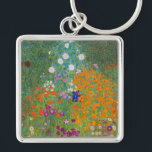 Gustav Klimt - Bloemtuin Sleutelhanger<br><div class="desc">Bloemtuin - Gustav Klimt in 1905-1907</div>