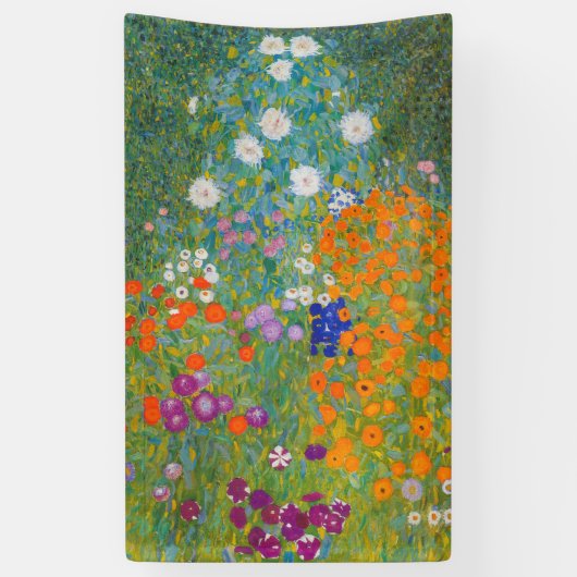 Gustav Klimt - Bloemtuin Spandoek (Verticaal)