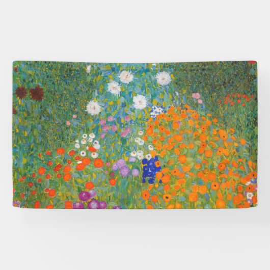 Gustav Klimt - Bloemtuin Spandoek (Horizontaal)