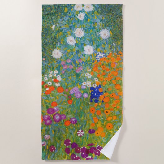 Gustav Klimt - Bloemtuin Strandlaken (Voorkant)