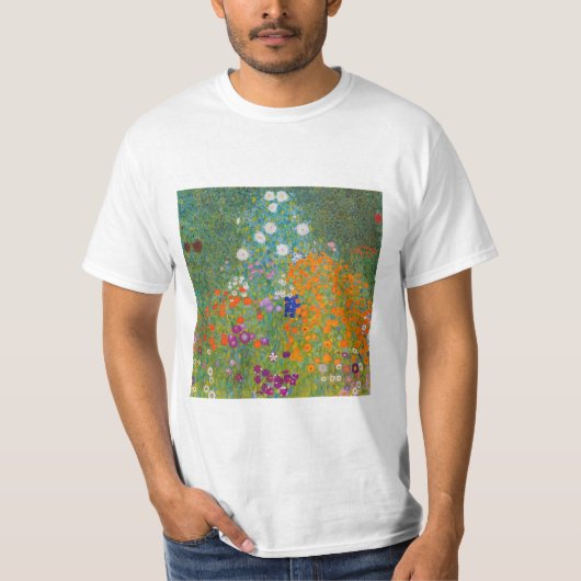 Gustav Klimt - Bloemtuin T-shirt (Voorkant)