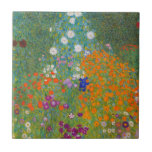 Gustav Klimt - Bloemtuin Tegeltje<br><div class="desc">Bloemtuin - Gustav Klimt in 1905-1907</div>