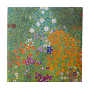 Gustav Klimt - Bloemtuin Tegeltje