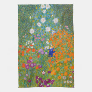 Gustav Klimt - Bloemtuin Theedoek