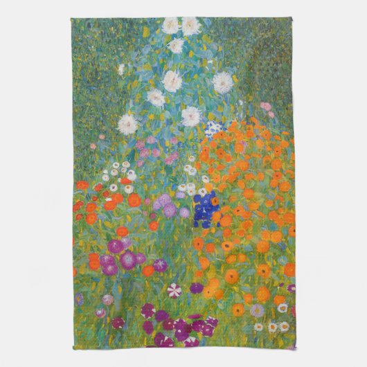 Gustav Klimt - Bloemtuin Theedoek (Verticaal)