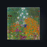 Gustav Klimt - Bloemtuin Vierkante Button 5,1 Cm<br><div class="desc">Bloemtuin - Gustav Klimt in 1905-1907</div>