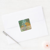 Gustav Klimt - Bloemtuin Vierkante Sticker (Envelop)
