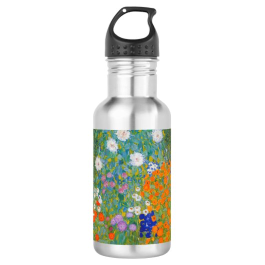 Gustav Klimt - Bloemtuin Waterfles (Voorkant)