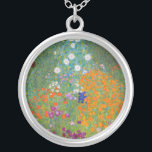 Gustav Klimt - Bloemtuin Zilver Vergulden Ketting<br><div class="desc">Bloemtuin - Gustav Klimt in 1905-1907</div>