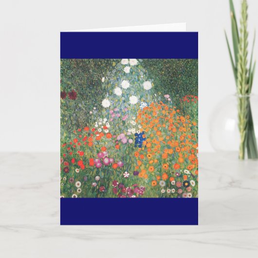 Gustav Klimt Blumengarten Feestdagen Kaart (Voorkant)