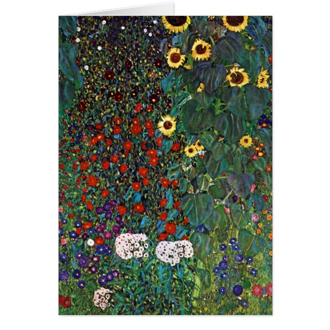 Gustav Klimt Boerderij Garden met zonnebloemen (Voorkant)