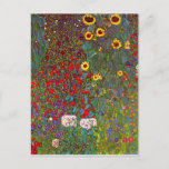 Gustav Klimt Boerderij Garden met zonnebloemen Bri Briefkaart<br><div class="desc">Gustav Klimt Boerderij Garden met zonnebloemen briefkaart. Olieverf op canvas van 1905 tot 1906. Hoewel Klimt het meest wordt erkend voor zijn gouden periode die klassieke werken produceerde zoals The Kiss en Portret van Adele Bloch Bauer, produceerde de kunstenaar ook een aantal enorm charmante landschapsschilderijen. Boerderij van tuinen met zonnebloemen...</div>