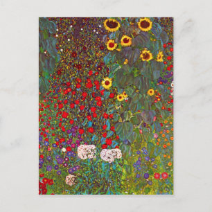 Gustav Klimt Boerderij Garden met zonnebloemen Bri Briefkaart