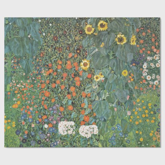 Gustav Klimt Boerderij Garden met zonnebloemen Gal Cadeaupapier (Vlak)