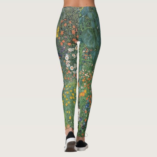 Gustav Klimt Boerderij Garden met zonnebloemen Gal Leggings (Achterkant)