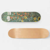 Gustav Klimt Boerderij Garden met zonnebloemen Gal Persoonlijk Skateboard (Horizontaal)