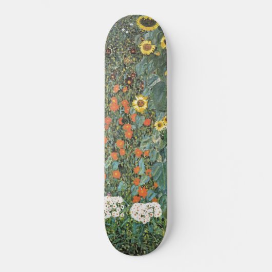 Gustav Klimt Boerderij Garden met zonnebloemen Gal Persoonlijk Skateboard (Voorkant)