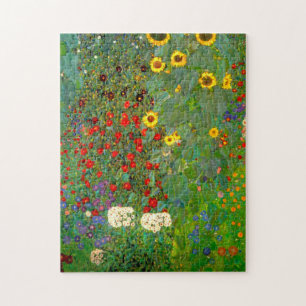 Gustav Klimt Boerderij Garden met zonnebloemen Puz Legpuzzel