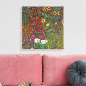 Gustav Klimt Boerderij Garden met zonnebloempanvas Canvas Afdruk (Insitu (Woonkamer))