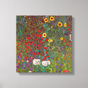 Gustav Klimt Boerderij Garden met zonnebloempanvas Canvas Afdruk
