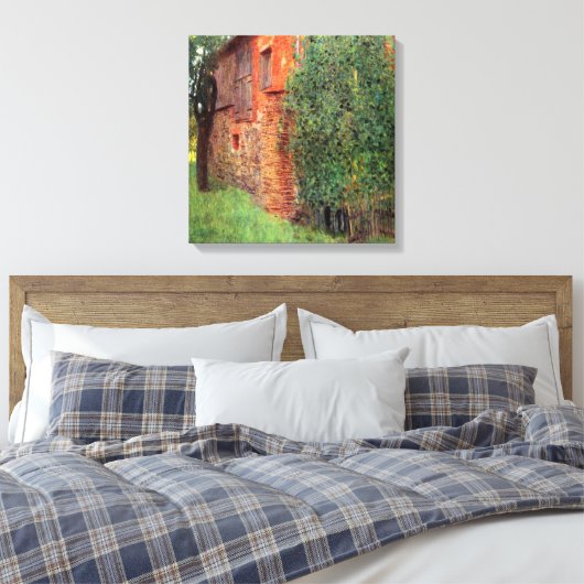 Gustav Klimt - Boerderij in Kamer in Attersee Canvas Afdruk (Insitu (Slaapkamer))
