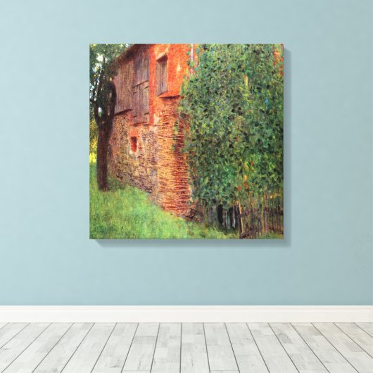 Gustav Klimt - Boerderij in Kamer in Attersee Canvas Afdruk (Insitu (Houten vloer))