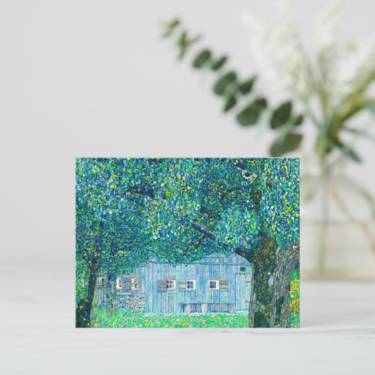 Gustav Klimt Boerderij in Opper Oostenrijk Feestdagenkaart (Staand voorkant)