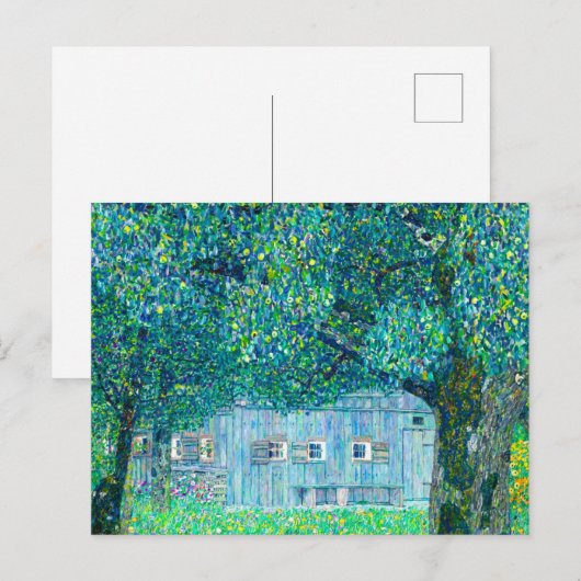 Gustav Klimt Boerderij in Opper Oostenrijk Feestdagenkaart (Voorkant / Achterkant)