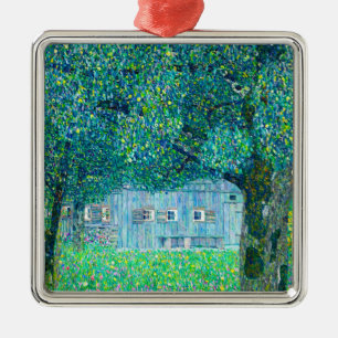 Gustav Klimt Boerderij in Opper Oostenrijk Metalen Ornament