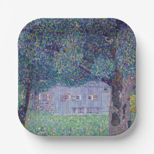 Gustav Klimt - Boerderij in Opper-Oostenrijk Papieren Bordje