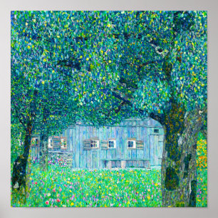 Gustav Klimt Boerderij in Opper Oostenrijk Poster