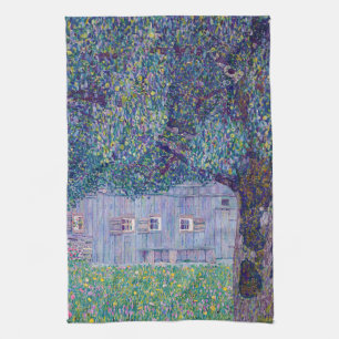 Gustav Klimt - Boerderij in Opper-Oostenrijk Theedoek