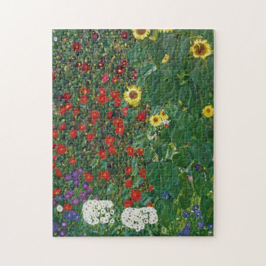 Gustav Klimt - Boerderij tuin met bloemen Legpuzzel (Verticaal)