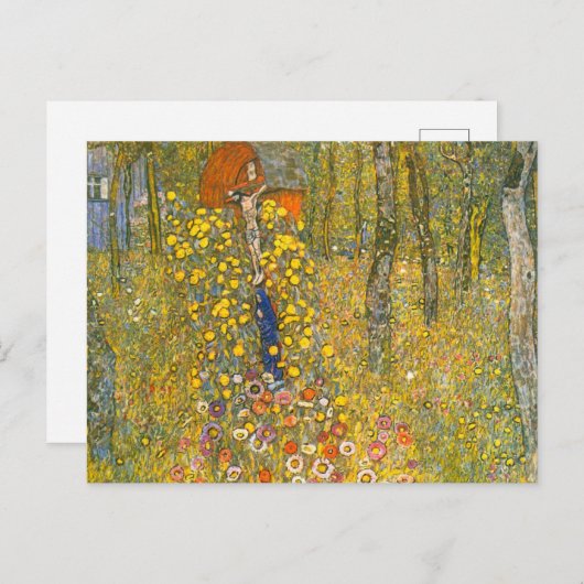 Gustav Klimt Boerderij Tuin met Crucifix Feestdagenkaart (Voorkant / Achterkant)