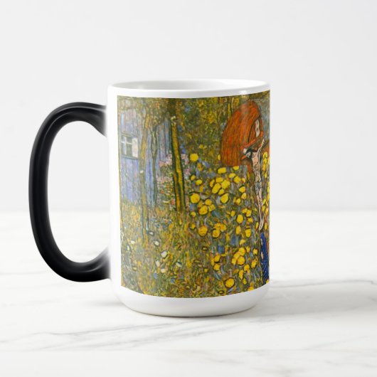 Gustav Klimt Boerderij Tuin met Crucifix Magische Mok (Links)