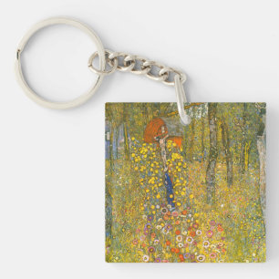 Gustav Klimt Boerderij Tuin met Crucifix Sleutelhanger