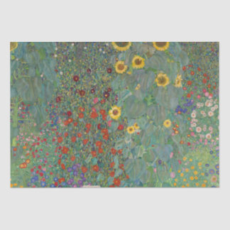 Gustav Klimt | Boerderij tuin met zonnebloemen (19 Tissuepapier
