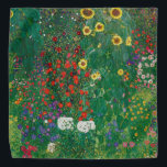 Gustav Klimt - Boerderij tuin met zonnebloemen Bandana<br><div class="desc">Gustav Klimt - Boerderij tuin met zonnebloemen</div>