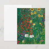 Gustav Klimt - Boerderij tuin met zonnebloemen Bedankkaart (Voorkant / Achterkant)