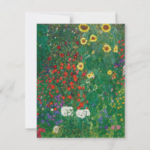 Gustav Klimt - Boerderij tuin met zonnebloemen Bedankkaart
