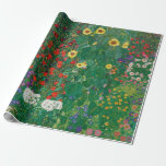 Gustav Klimt - Boerderij tuin met zonnebloemen Cadeaupapier<br><div class="desc">Gustav Klimt - Boerderij tuin met zonnebloemen</div>