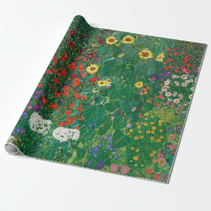 Gustav Klimt - Boerderij tuin met zonnebloemen Cadeaupapier