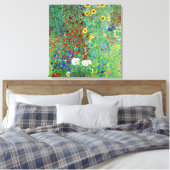 Gustav Klimt Boerderij tuin met zonnebloemen Canvas Afdruk (Insitu (Slaapkamer))