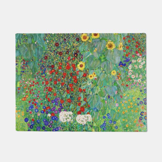 Gustav Klimt Boerderij tuin met zonnebloemen Deurmat (Voorkant)