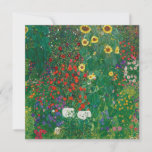 Gustav Klimt - Boerderij tuin met zonnebloemen Feestdagenkaart<br><div class="desc">Gustav Klimt - Boerderij tuin met zonnebloemen</div>
