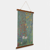 Gustav Klimt - Boerderij Tuin met Zonnebloemen Fin Hangend Wandkleed (Gebogen)