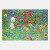 Gustav Klimt Boerderij tuin met zonnebloemen Inpakpapier Vel (Voorkant)