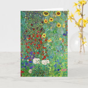 Gustav Klimt Boerderij tuin met zonnebloemen Kaart