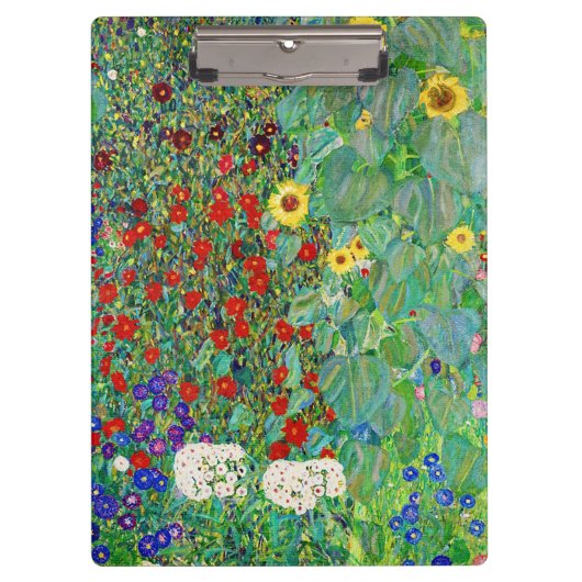 Gustav Klimt Boerderij tuin met zonnebloemen Klembord (Voorkant)
